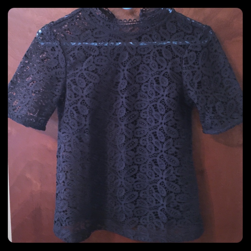 Navy blue lace top from loft. Brand new.